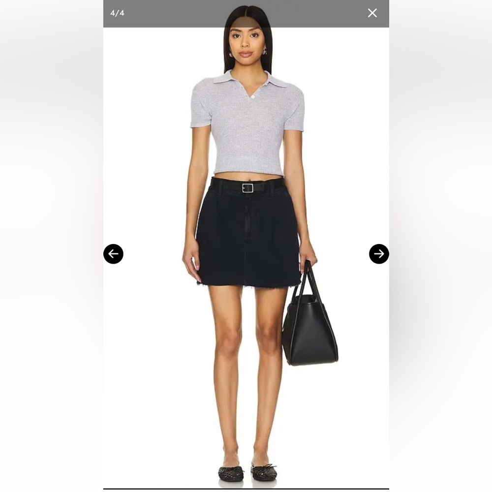 Agolde Black A-Line Denim Mini Skirt